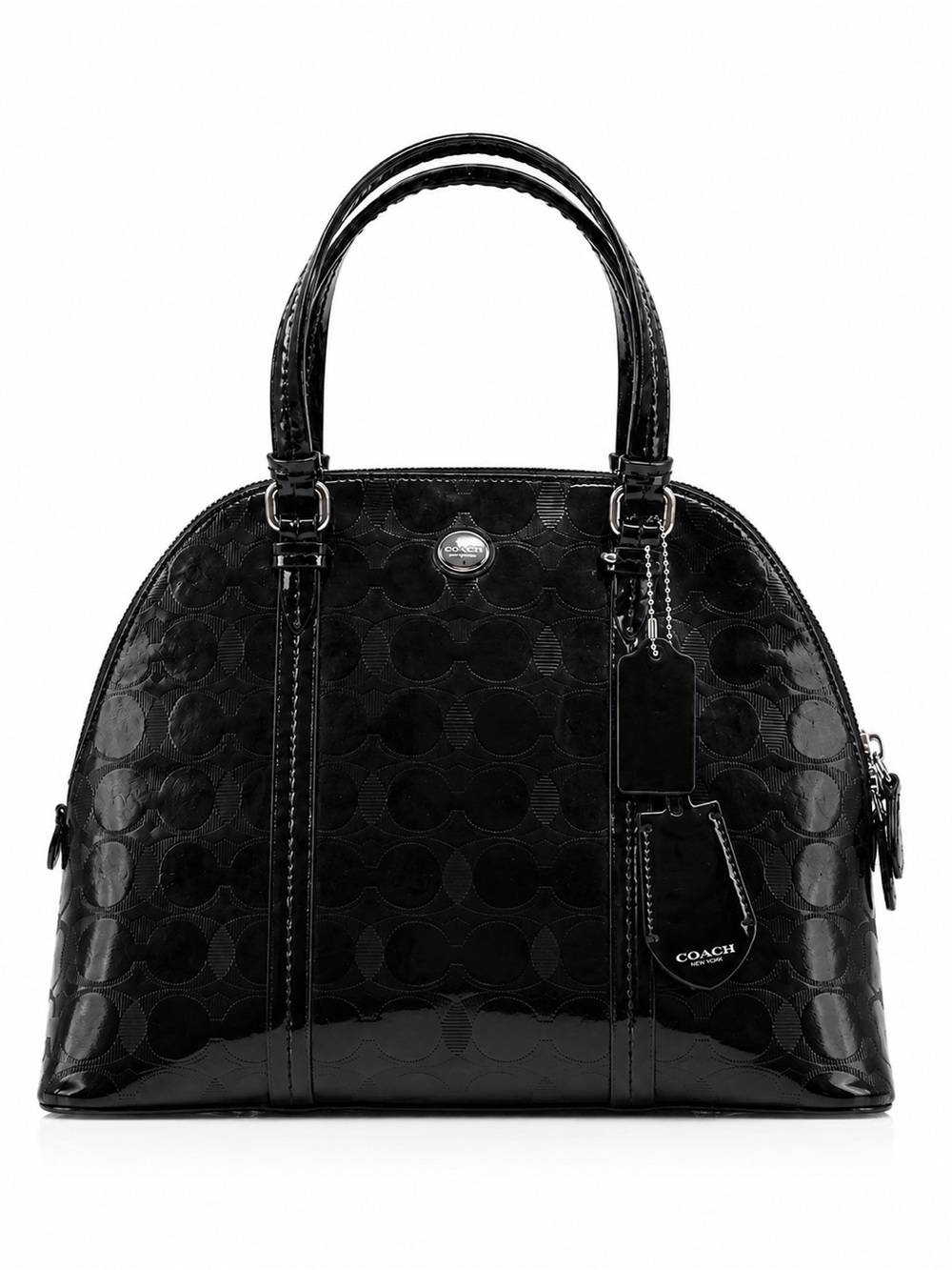 Coach | Peyton Link C Embossed Patent Leather Domed Satchel F32583 - Picture 1 of 15